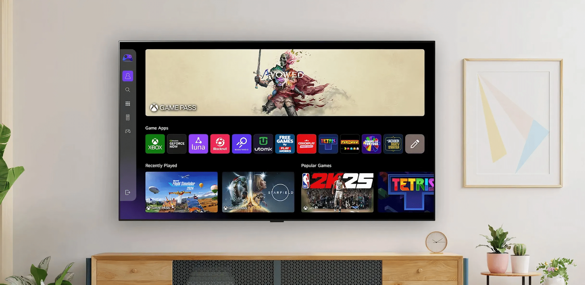 Cloud gaming on an LG TV.