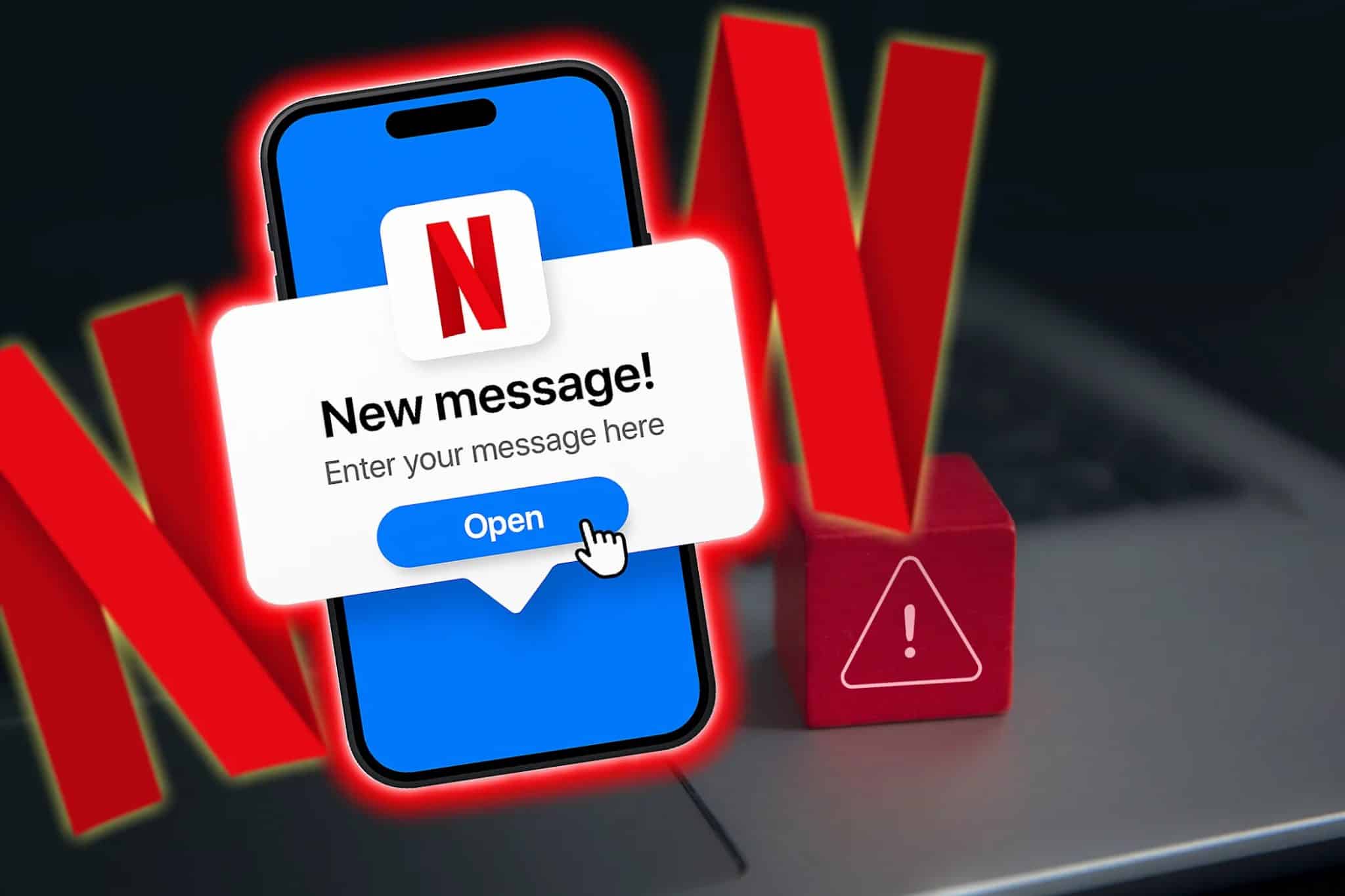 رسالة بريد إلكتروني تصيدية مزيفة من نتفليكس.