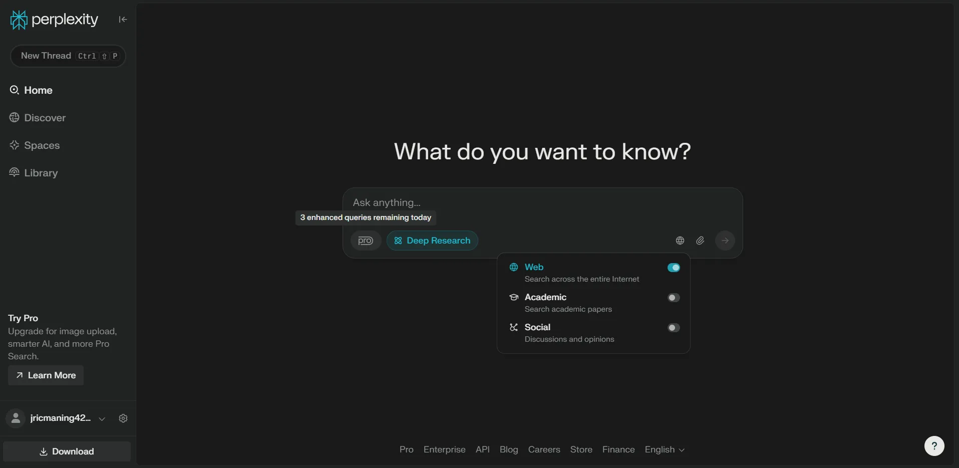 تطبيق سطح المكتب الخاص بـ Perplexity