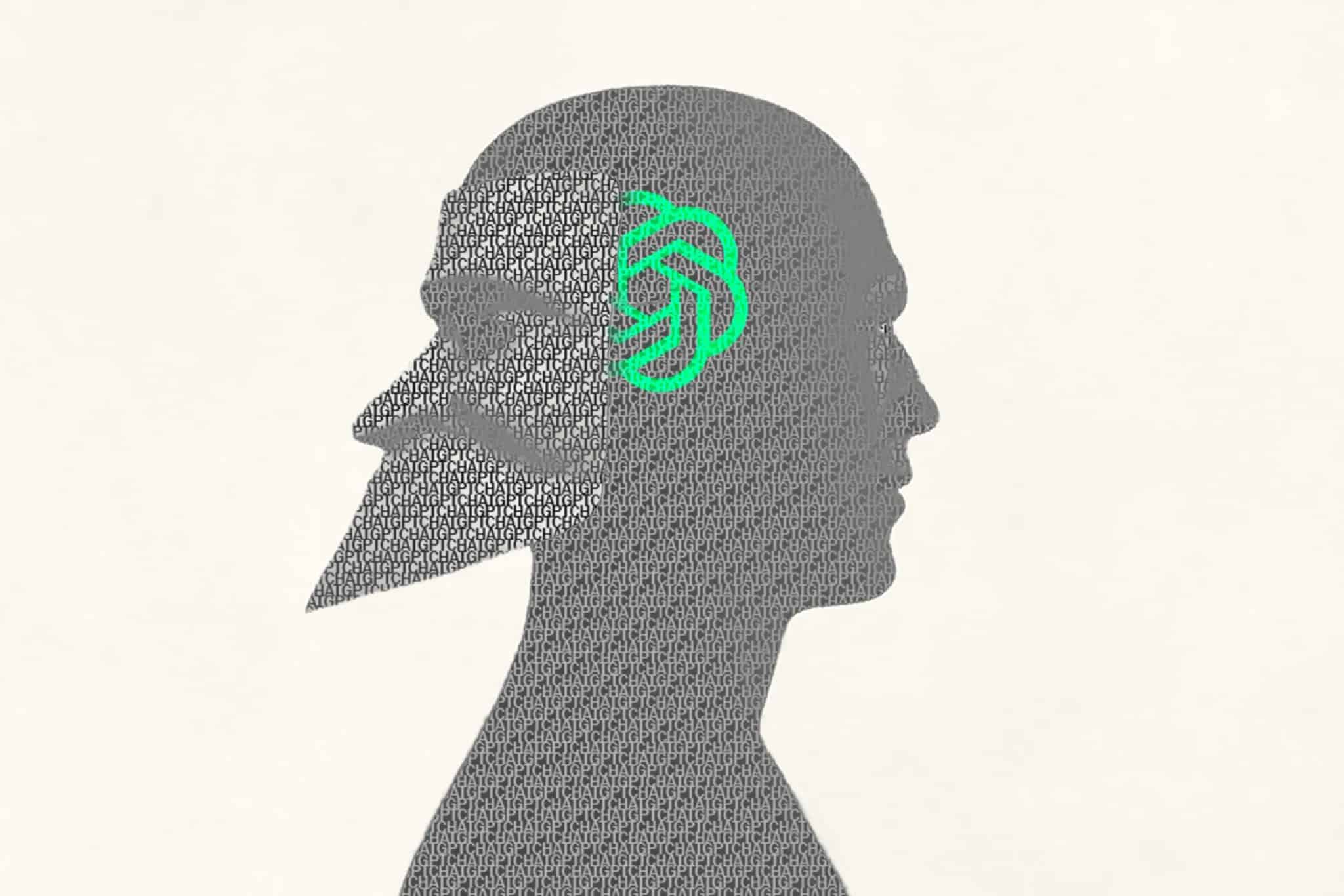 شخص يرتدي قناعًا مع شعار ChatGPT خلفه