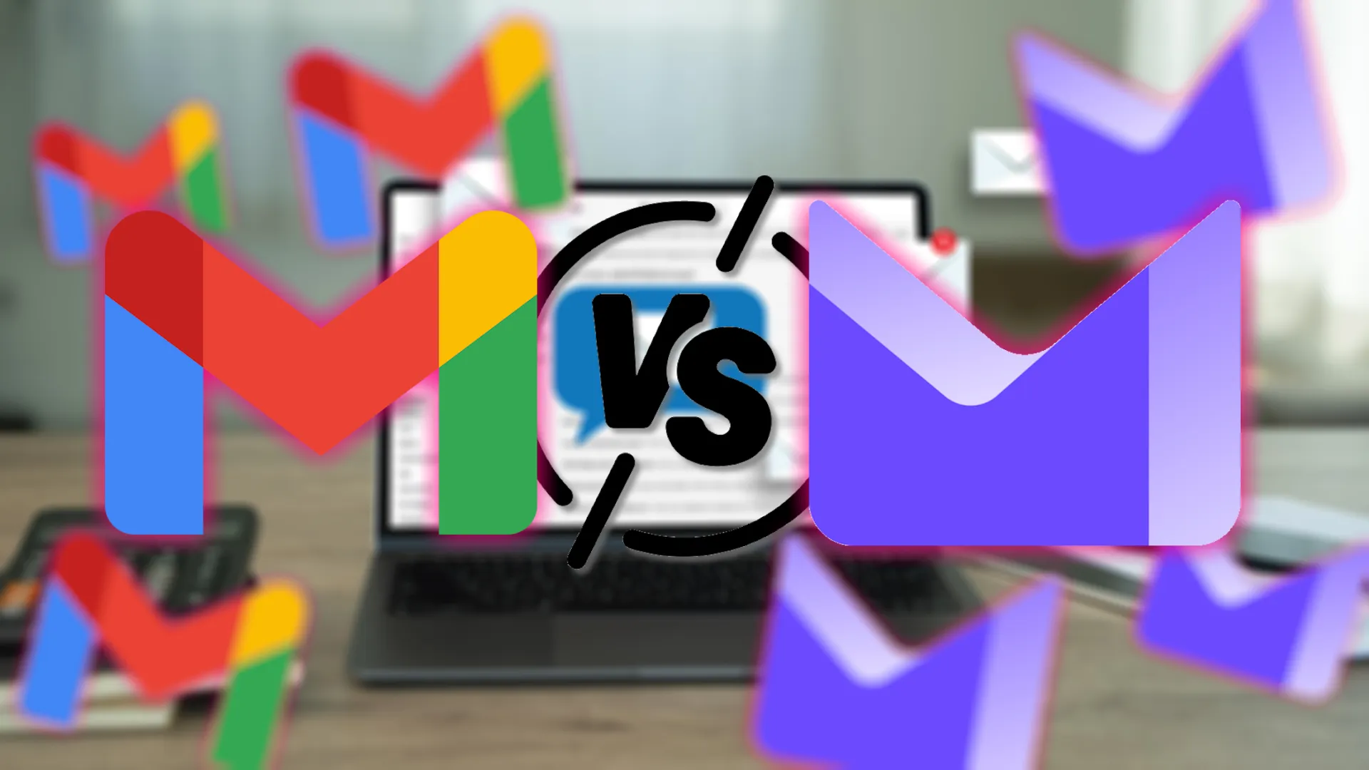 شعار Proton Mail مقابل Gmail.