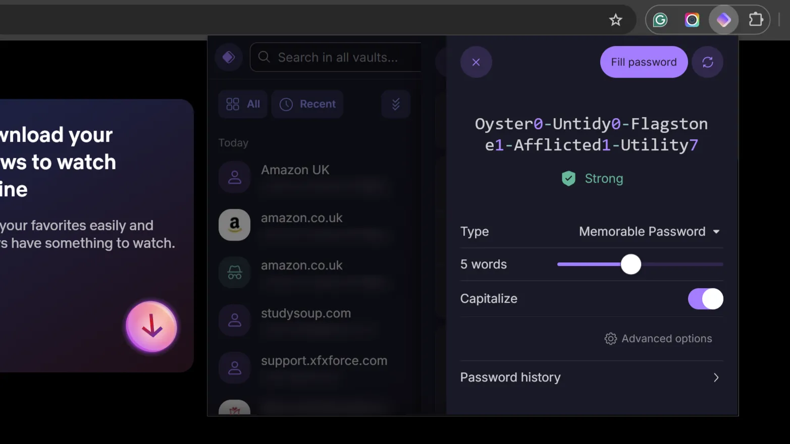 Proton Pass generate new password