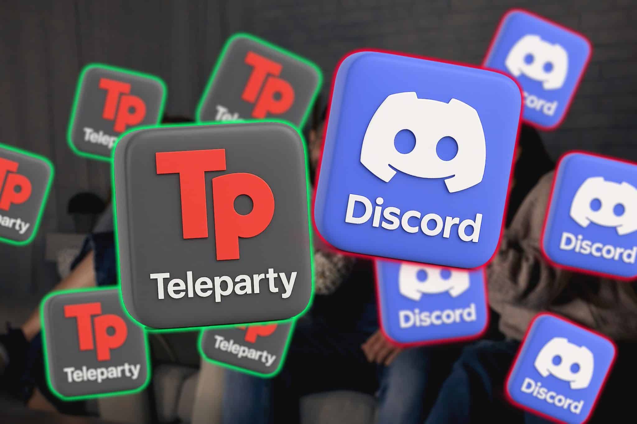 أيقونات Teleparty ضد Discord.