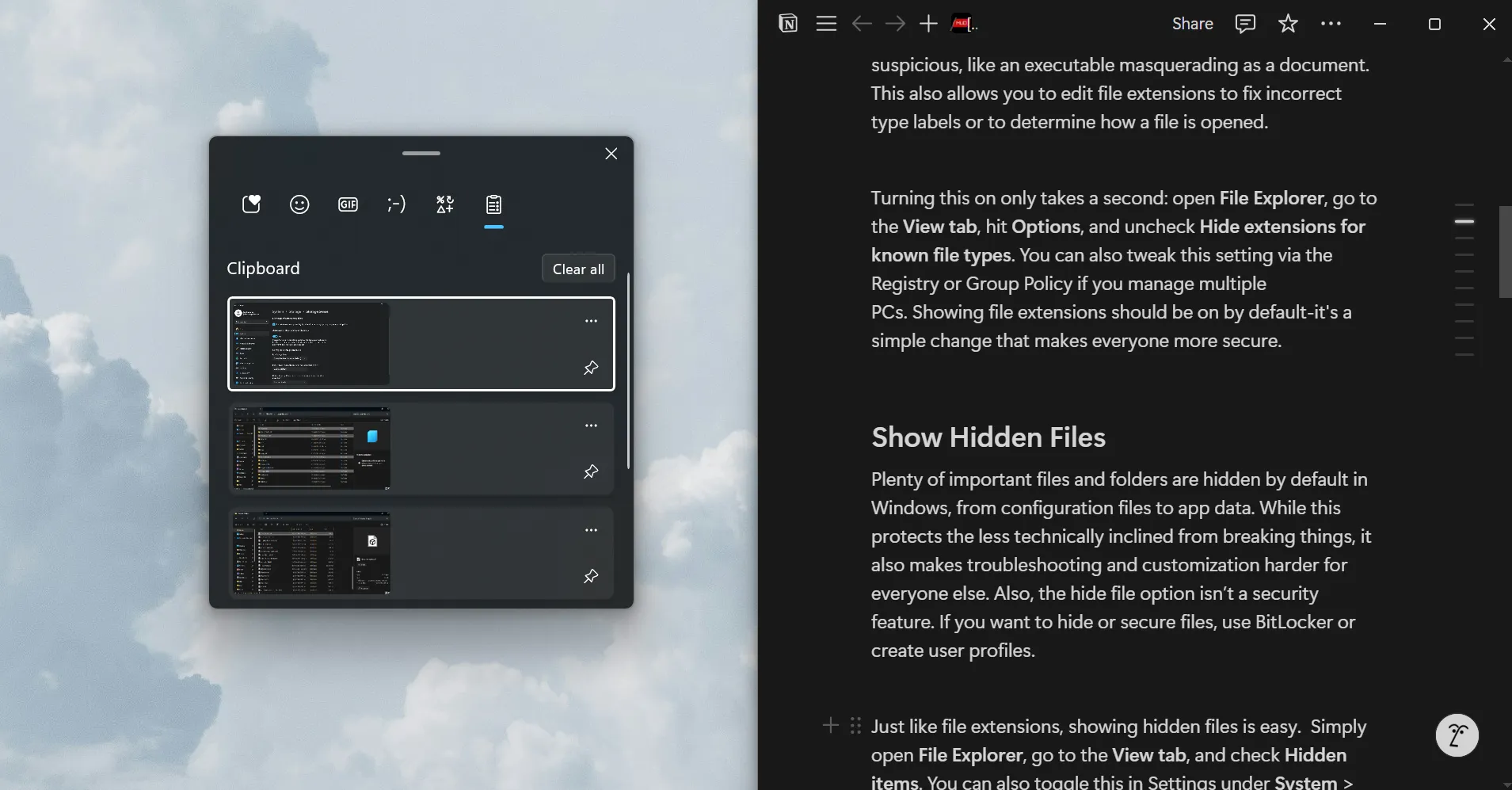 استخدام سجل الحافظة للكتابة