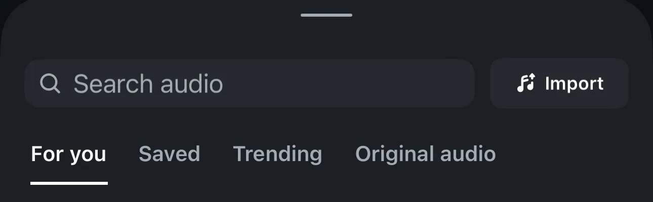 خيارات الصوت في Instagram Edits