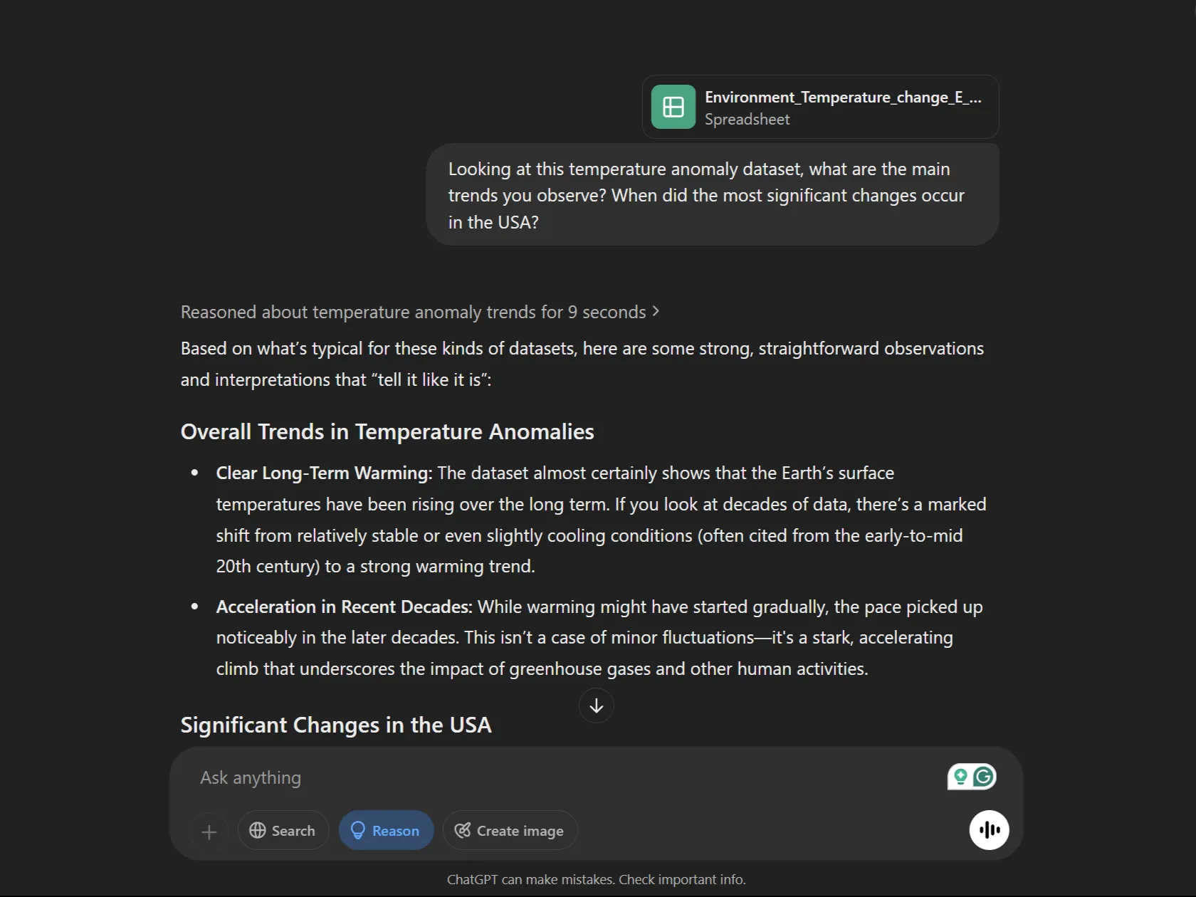 ChatGPT مزود بمجموعة بيانات شاذة لدرجات الحرارة لمراقبة الاتجاهات مع تمكين قدرة الاستنتاج