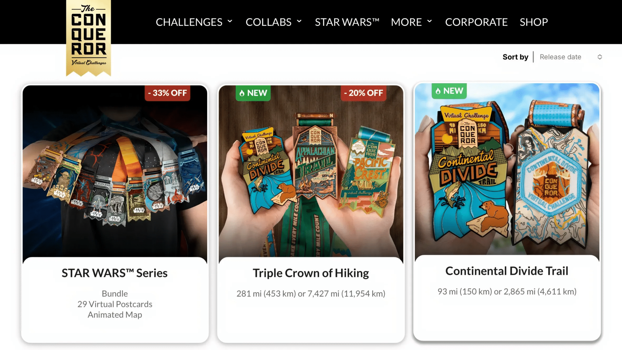 التحديات المتاحة على موقع The Conqueror الإلكتروني.