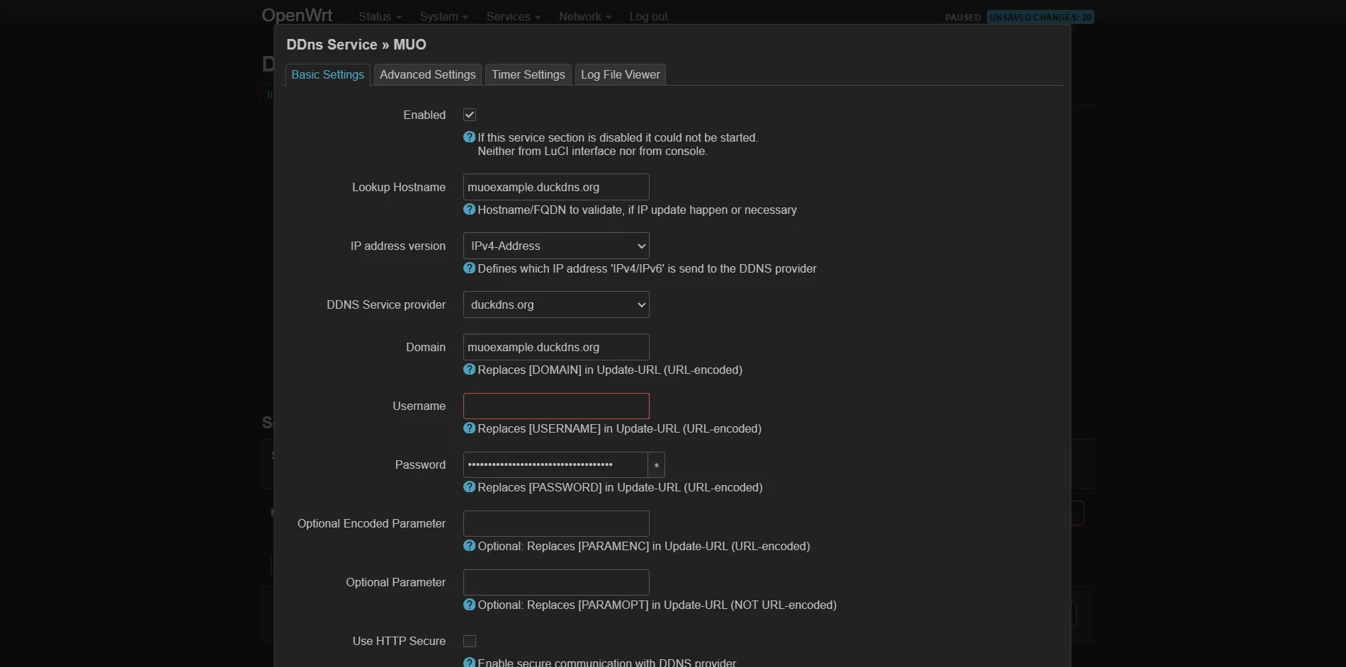 Configure DDNS on my OpenWrt router