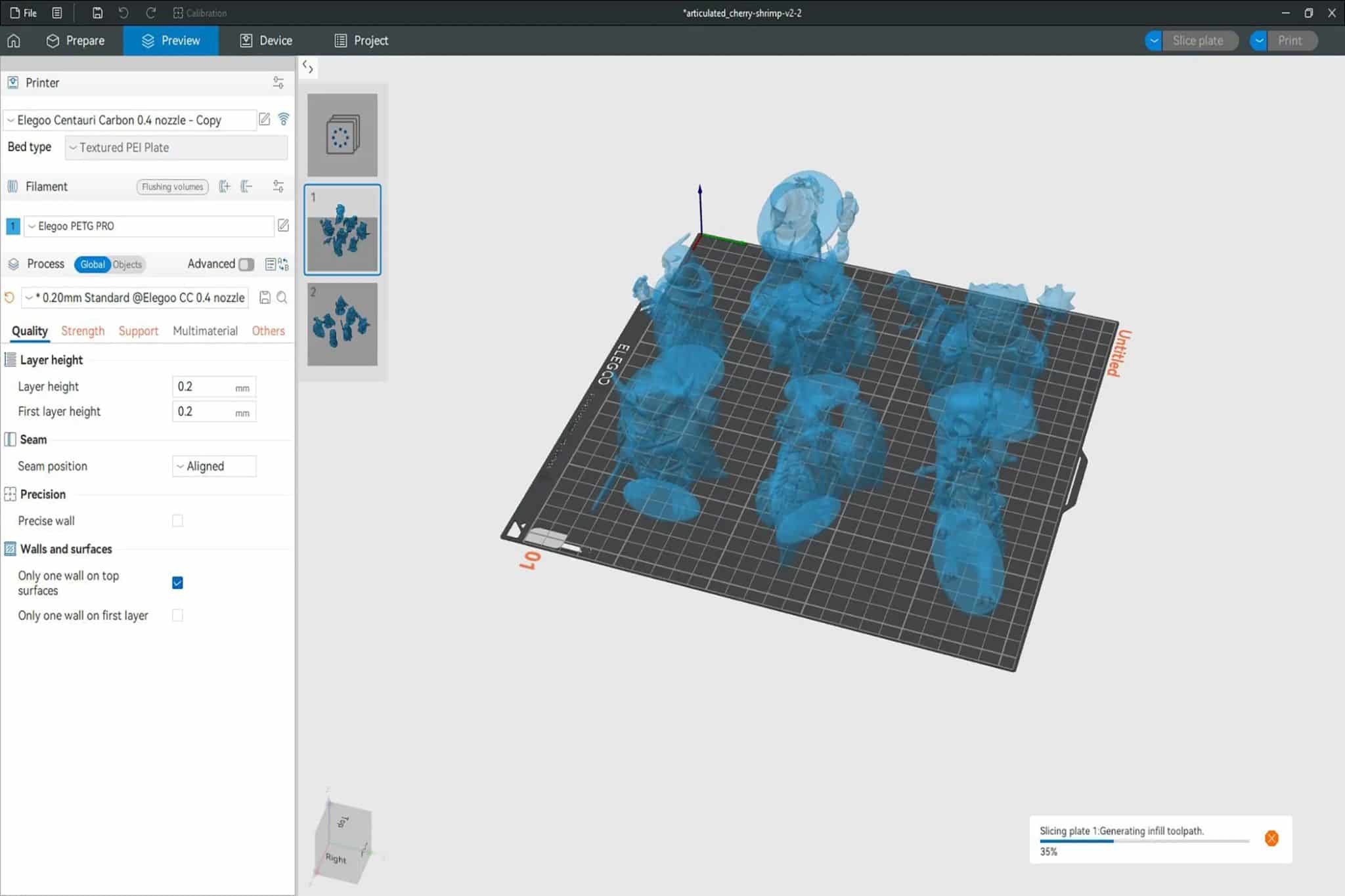 Elegoo Slicer multiple print plates