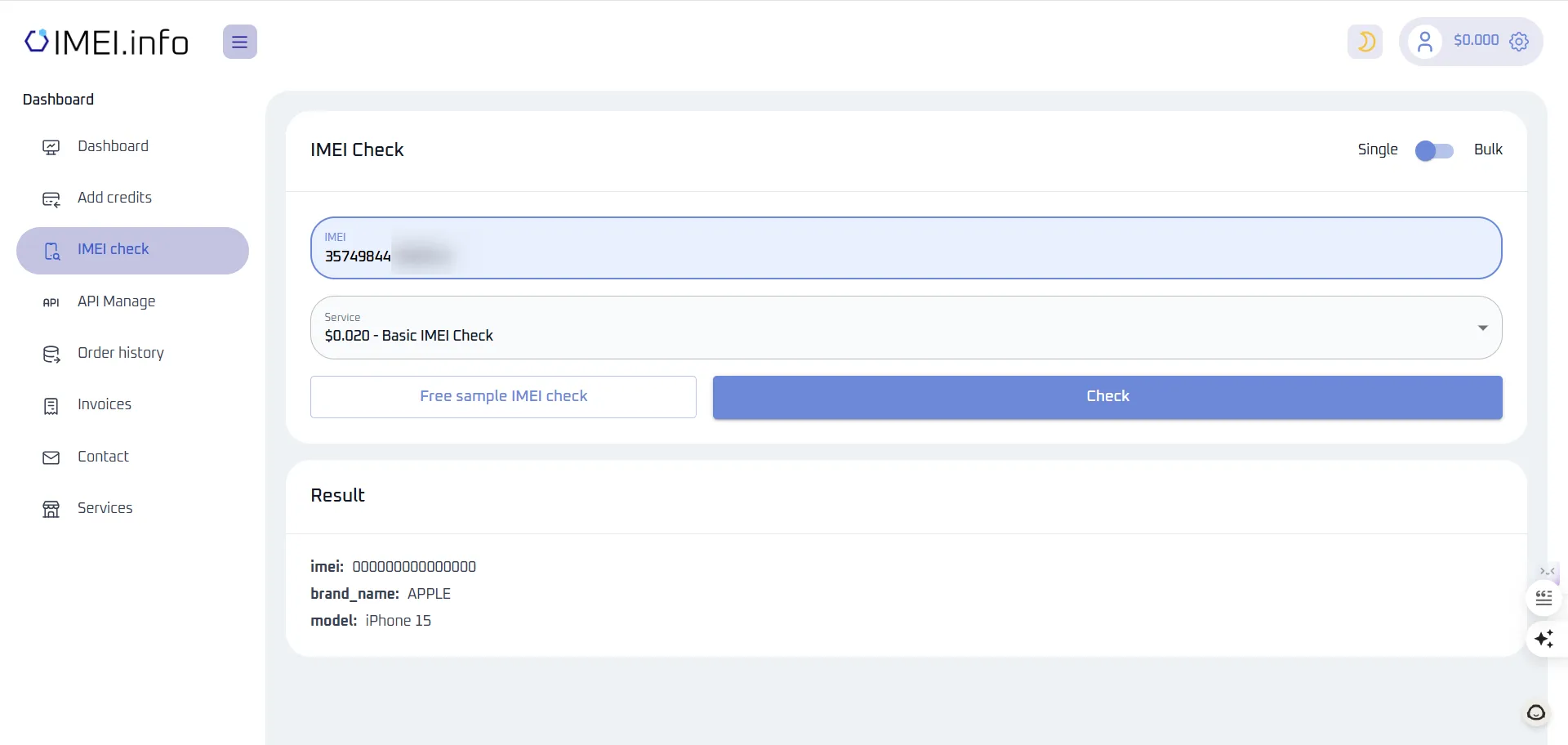 IMEI checking on an online tool for free-1