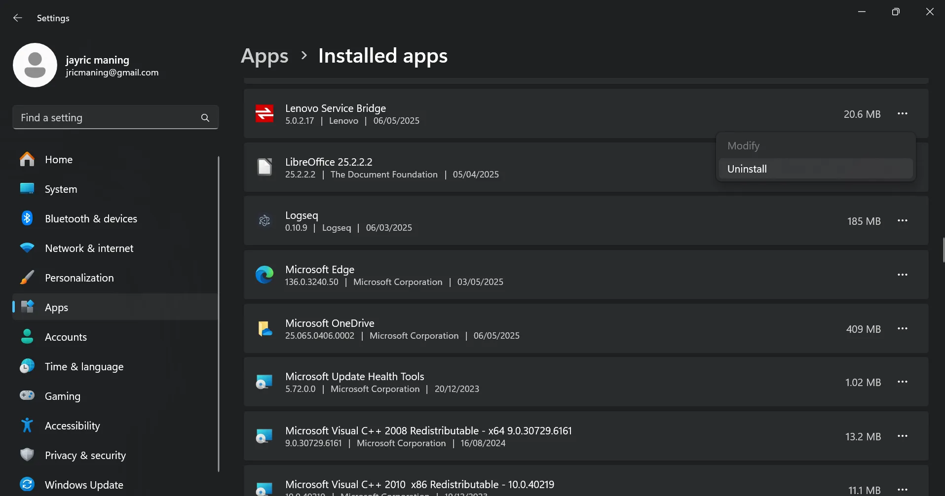 إزالة التطبيقات يدويًا على نظام التشغيل Windows