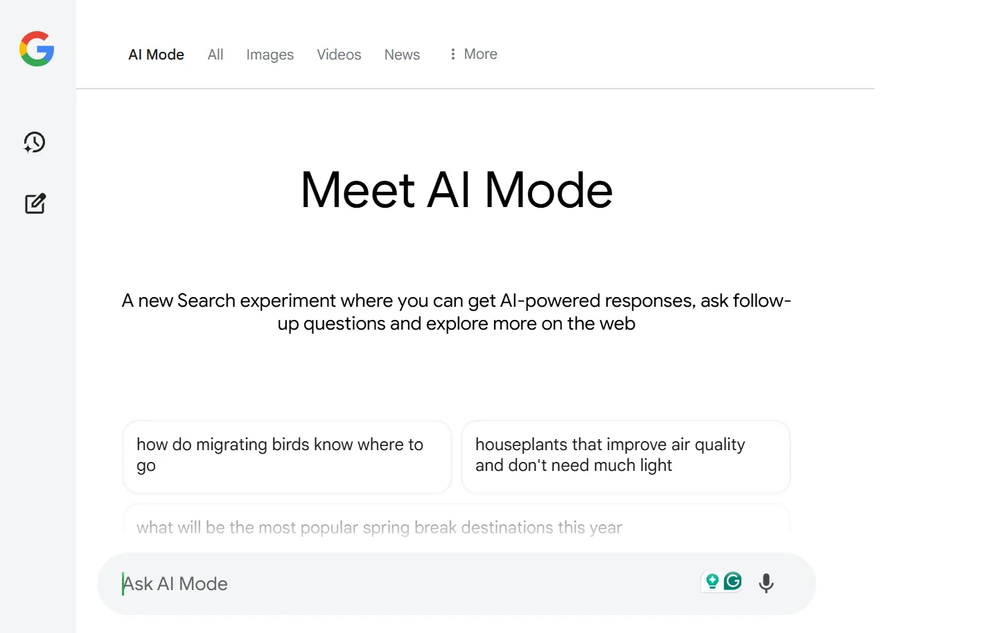 Meet AI Mode Google