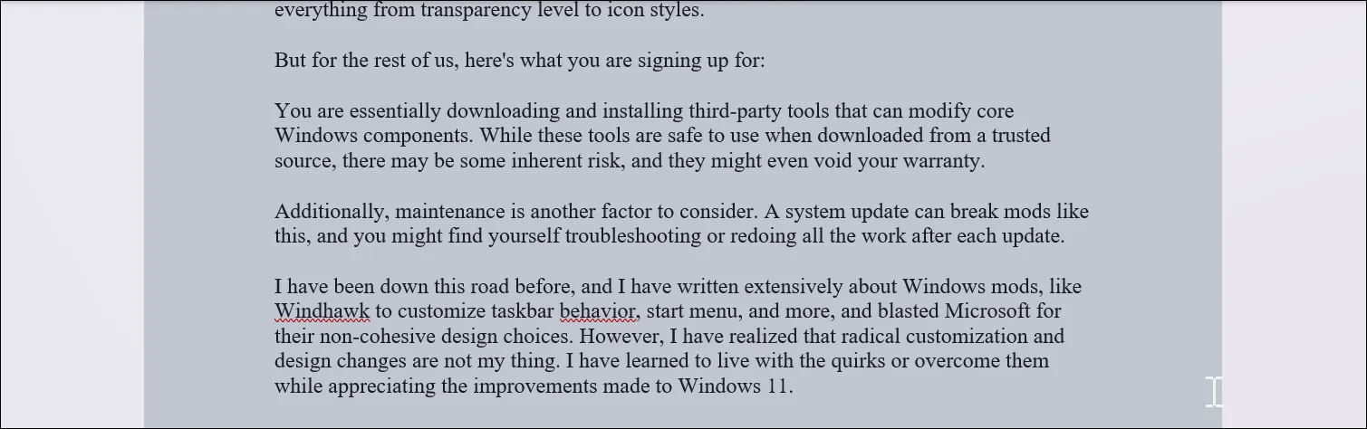 Microsoft Office Word مفتوح بخلفية رمادية