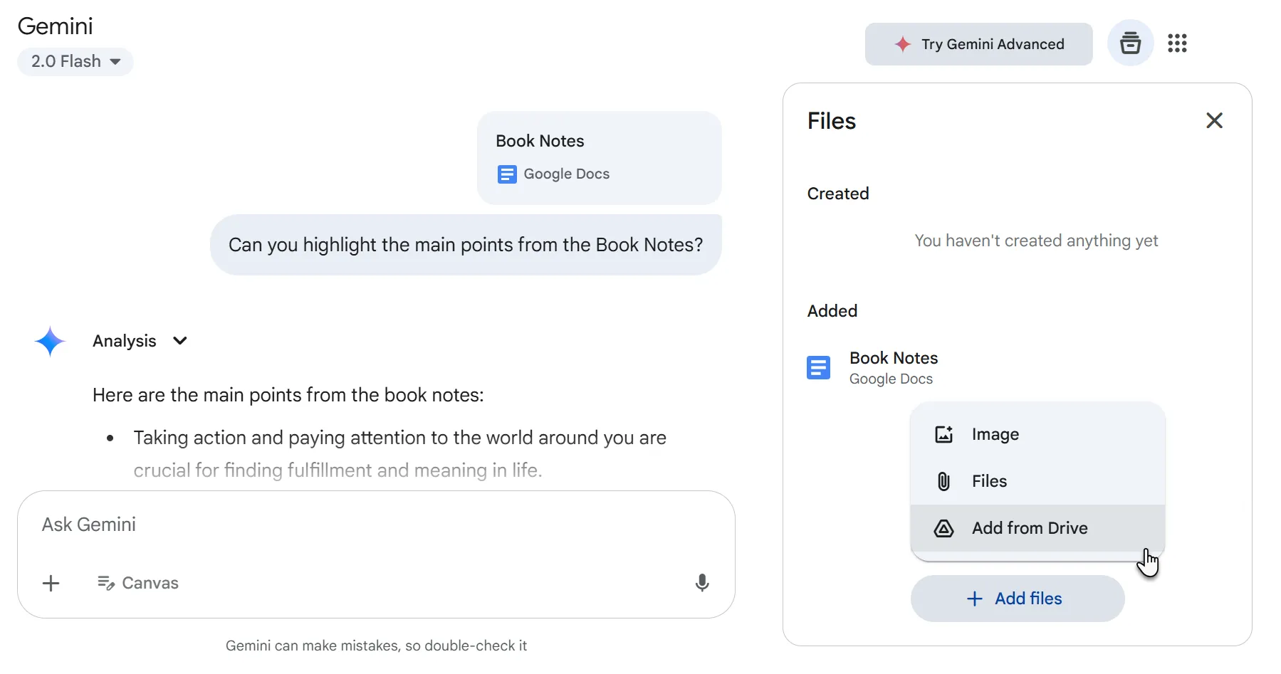 Using Gemini with Google Docs