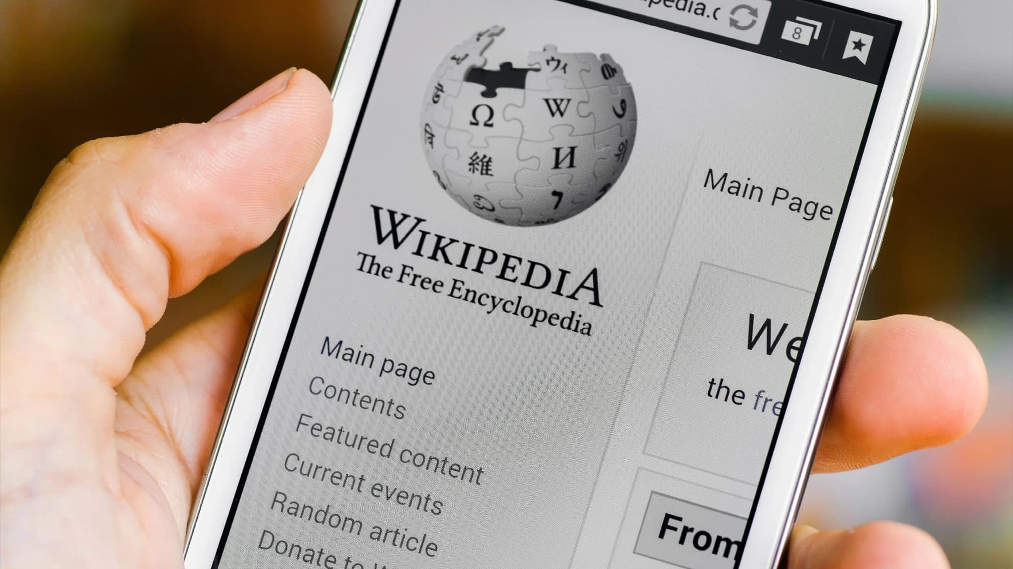 فتح ويكيبيديا على هاتف للبحث عن برنامج