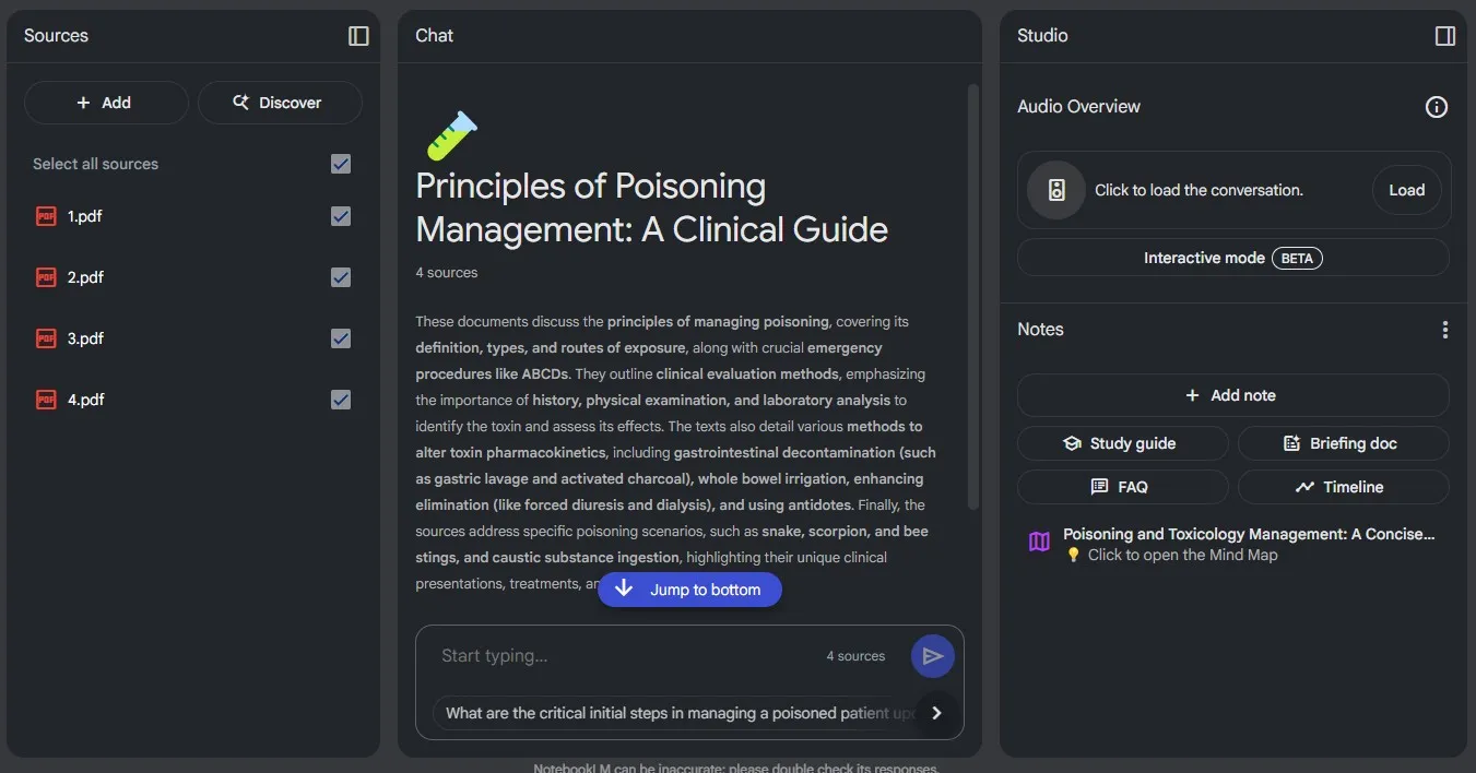 Overview of a notebook in NotebookLM