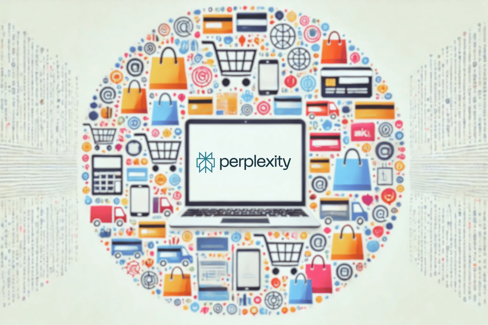 Focal point of Perplexity surrounded by Online Shopping identifiers.