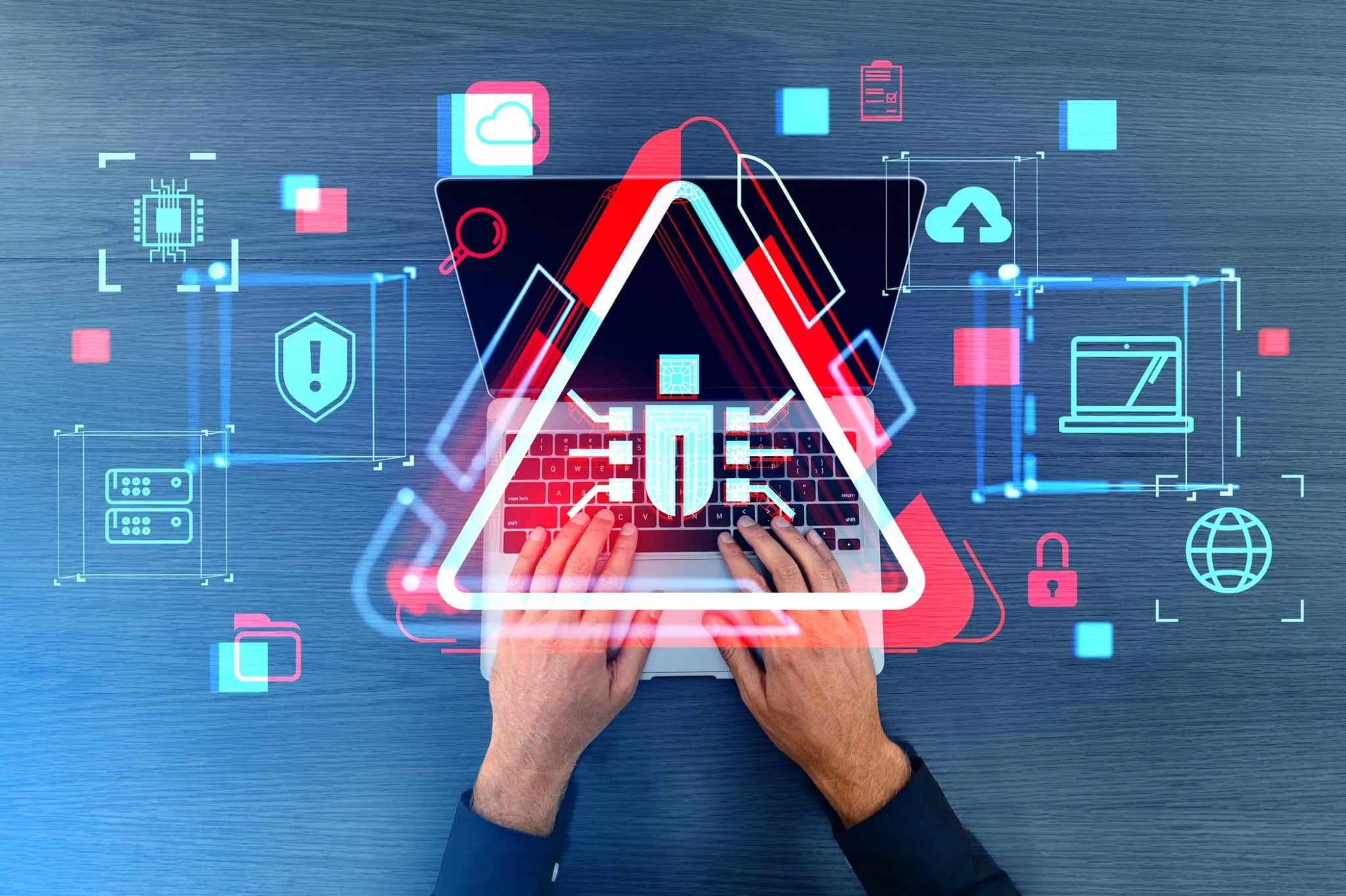 شخص يستخدم جهازًا محمولًا مصابًا ببرامج ضارة