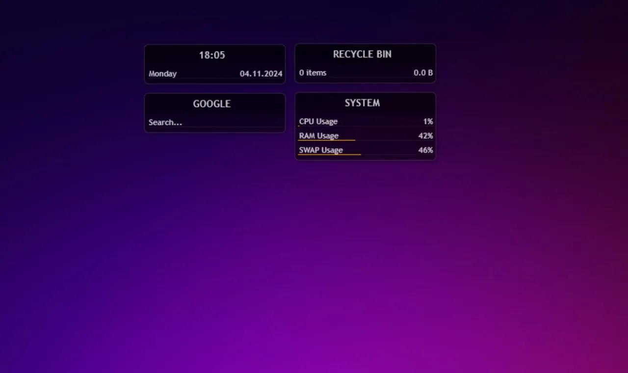 واجهة Illustro لبرنامج Rainmeter على سطح مكتب ويندوز 11