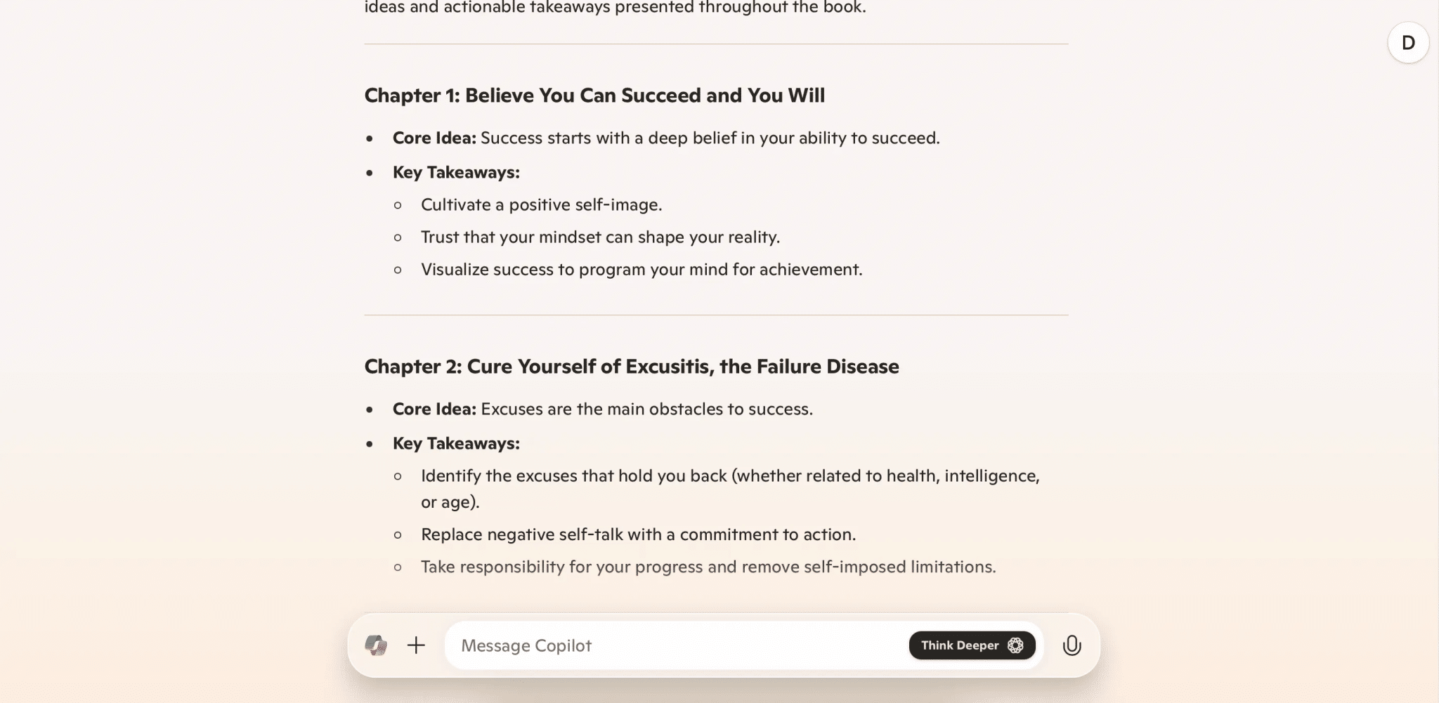 Summarizing a book in Microsoft Copilot