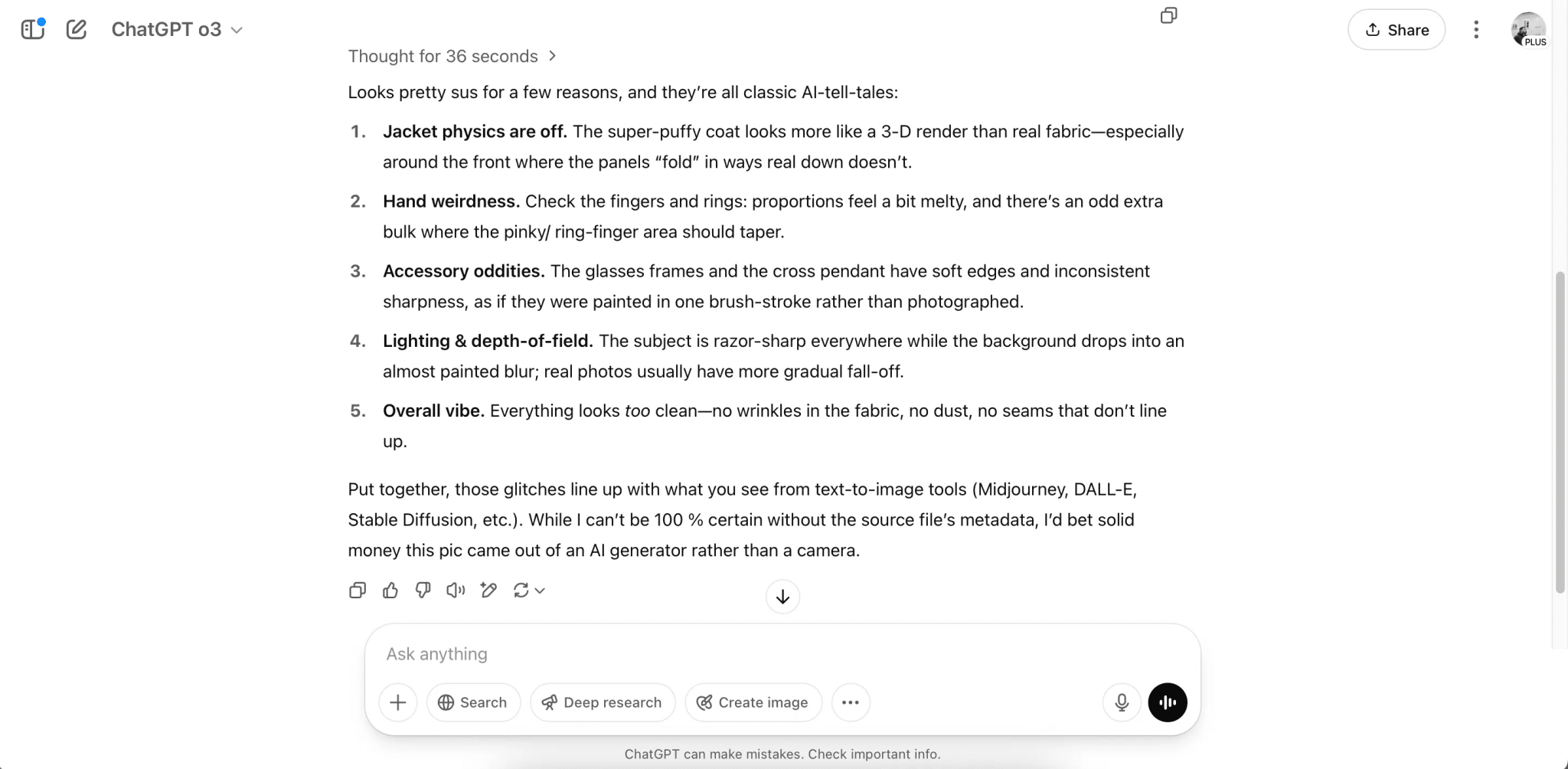 استخدام ChatGPT لتحديد ما إذا كانت الصورة مصنوعة باستخدام الذكاء الاصطناعي