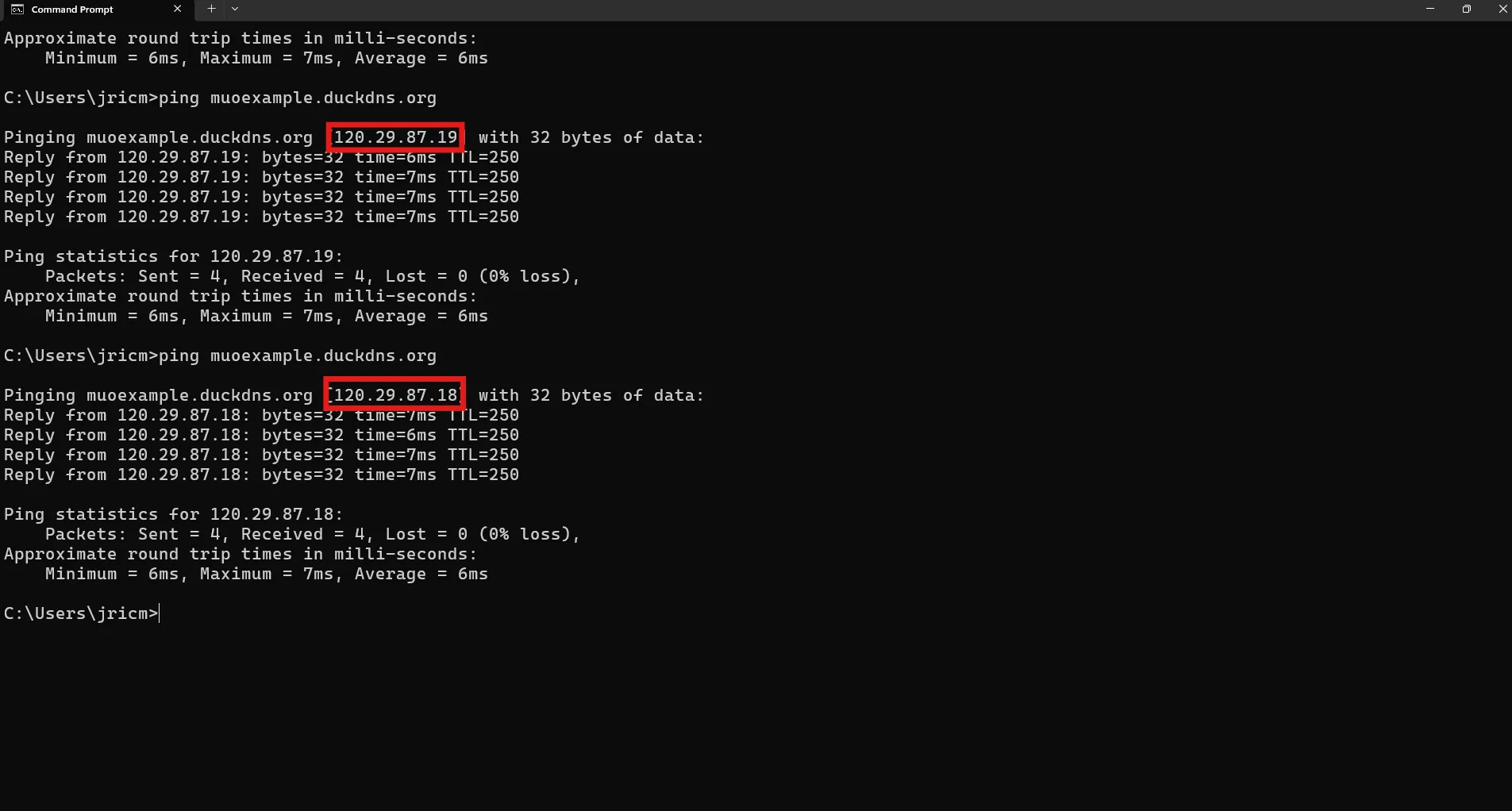 DuckDNS DDS قيد التشغيل