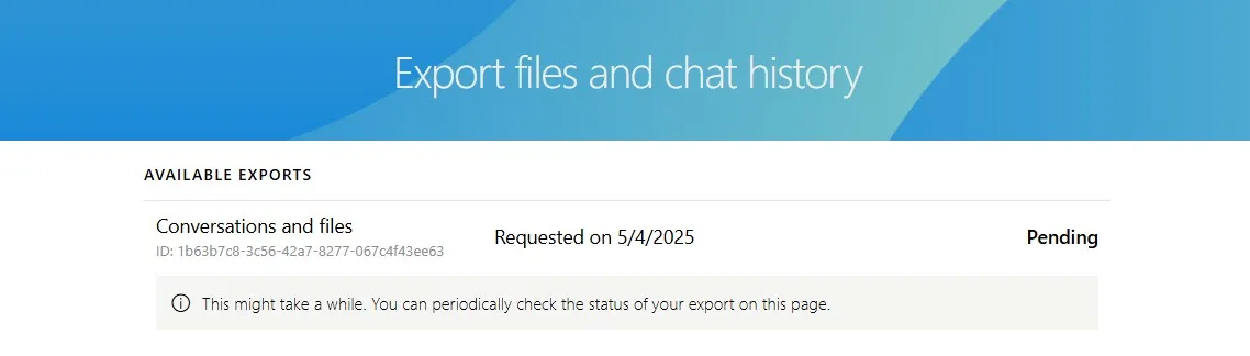 Skyp conversation backup requested