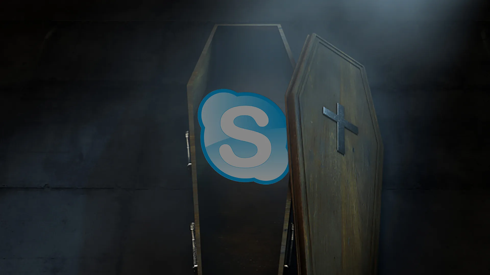 شعار سكايب داخل نعش