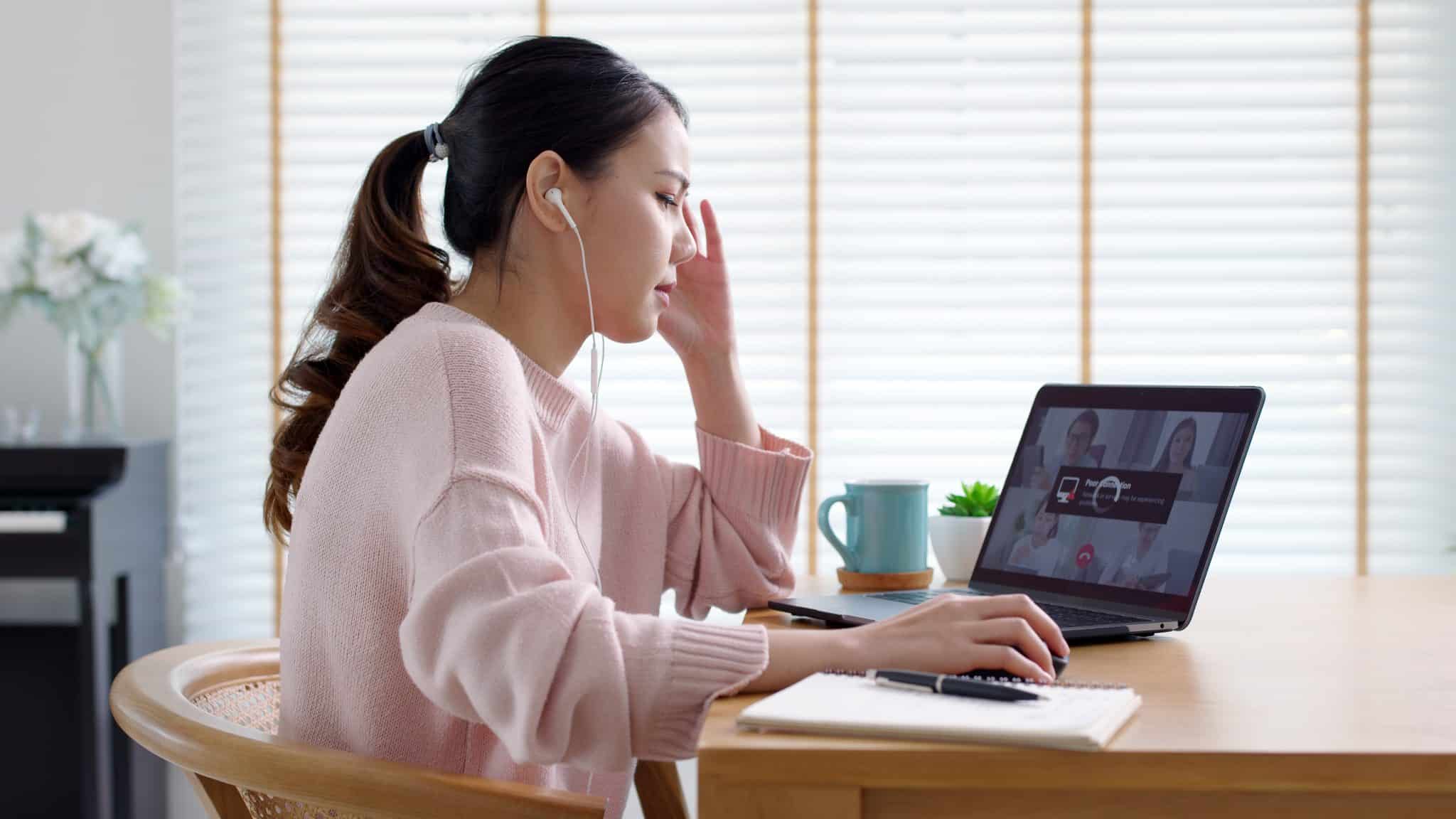 annoyed at video call