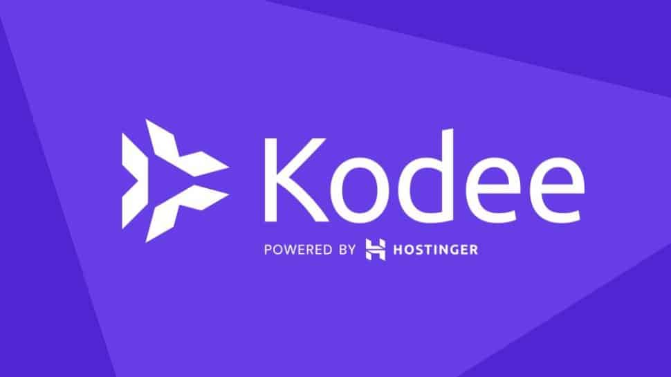 شعار Kodee على خلفية زرقاء