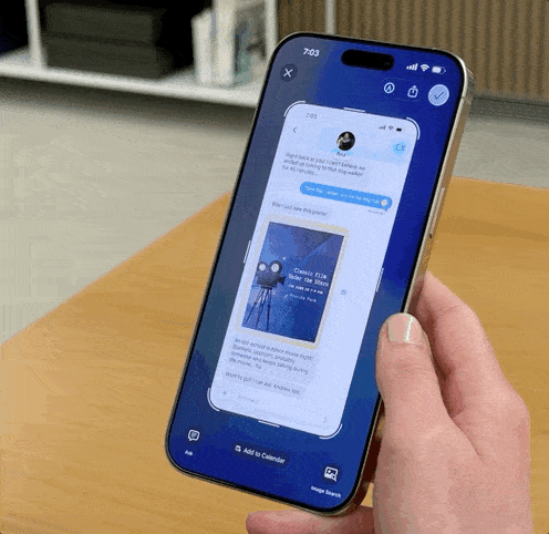 استخدام الذكاء البصري للإضافة إلى التقويم في نظام iOS 26