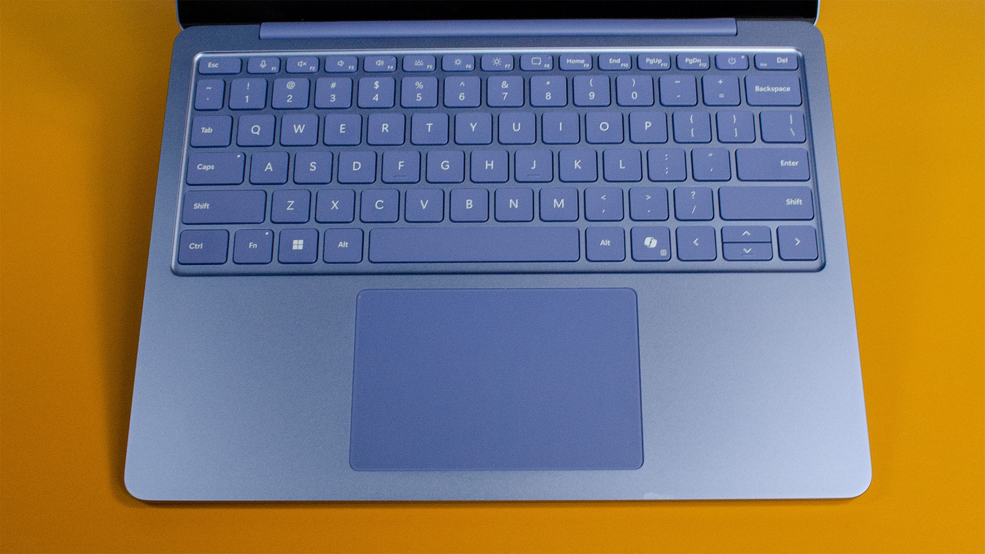 The keyboard on a Microsoft Surface Laptop 13-inch