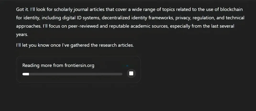 screenshot of desktop chatgpt deep research tool