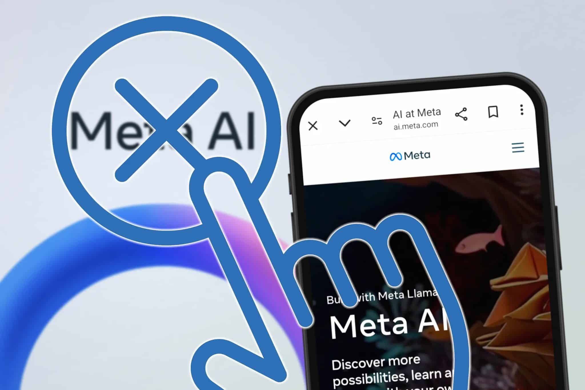 يد كبيرة تختار إلغاء الاشتراك في جمع بيانات Meta AI