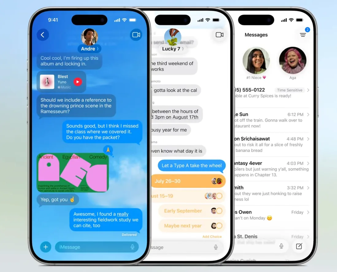 Messages feature highlights in iOS 26