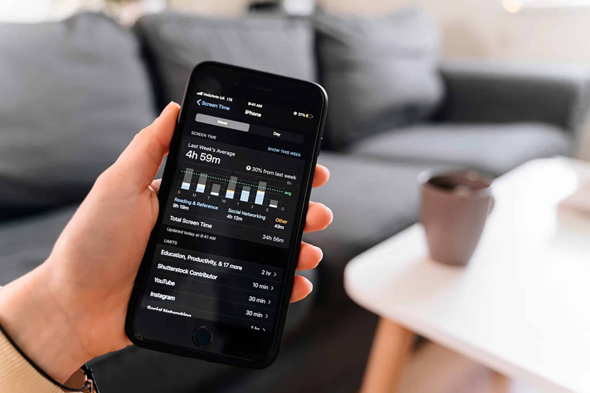 تطبيق مدة استخدام الشاشة على جهاز iPhone