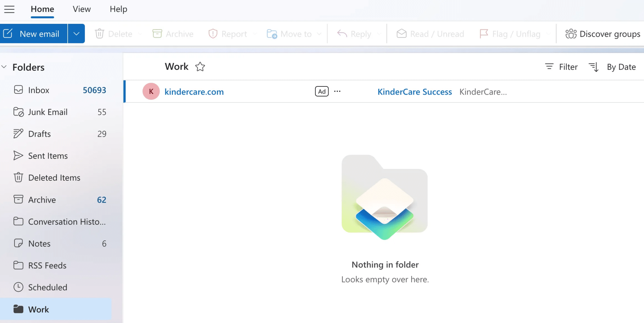 A folder within my Outlook inbox