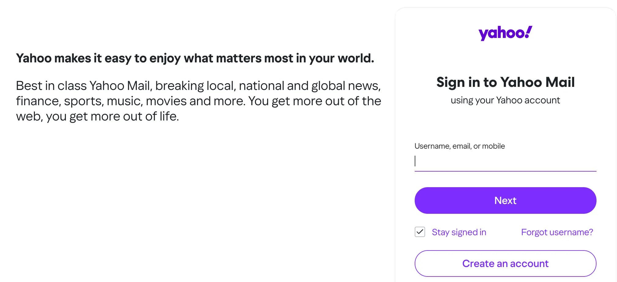 تسجيل الدخول إلى حساب Yahoo Mail