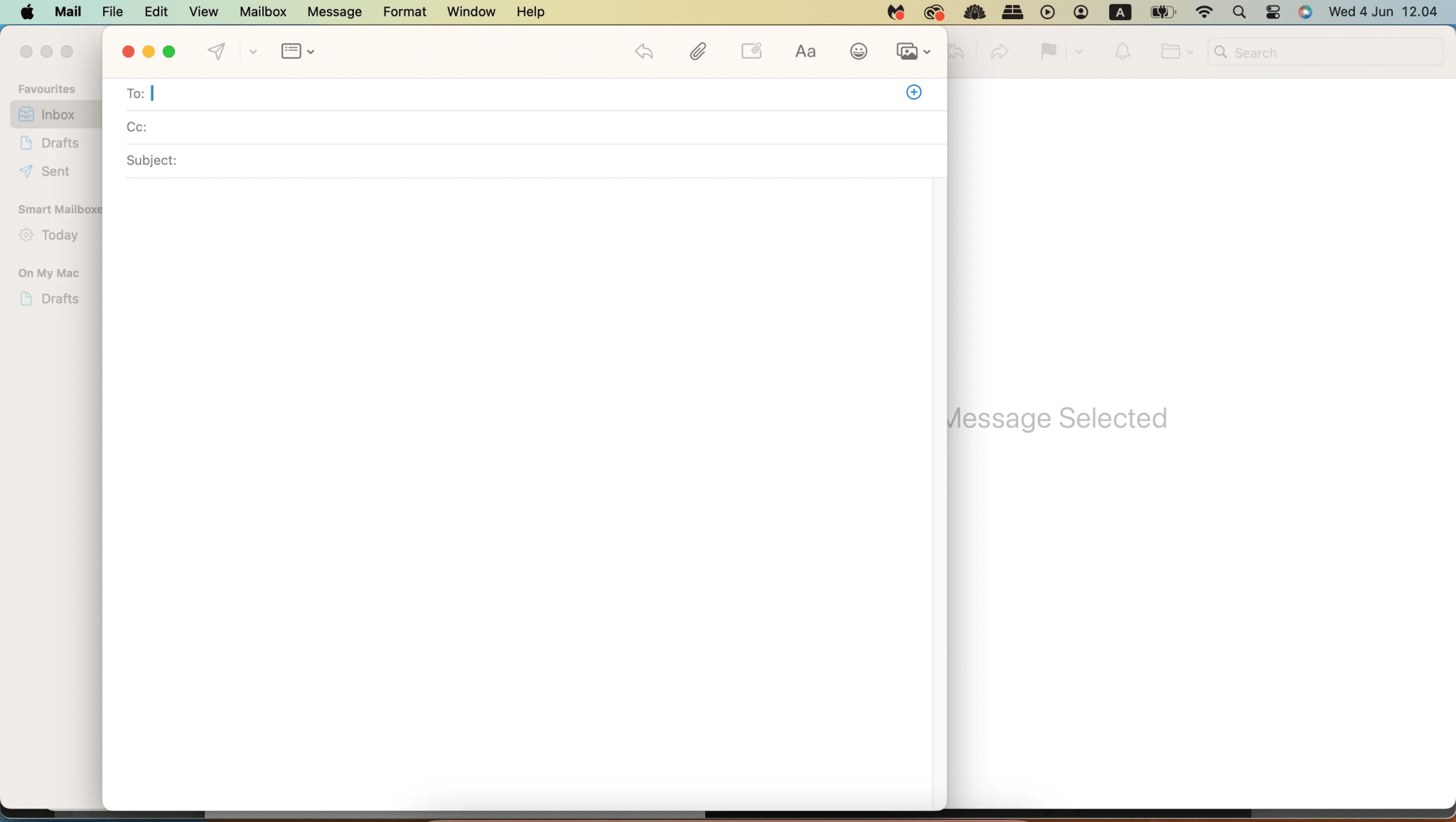 Compose a message in the Apple Mail app