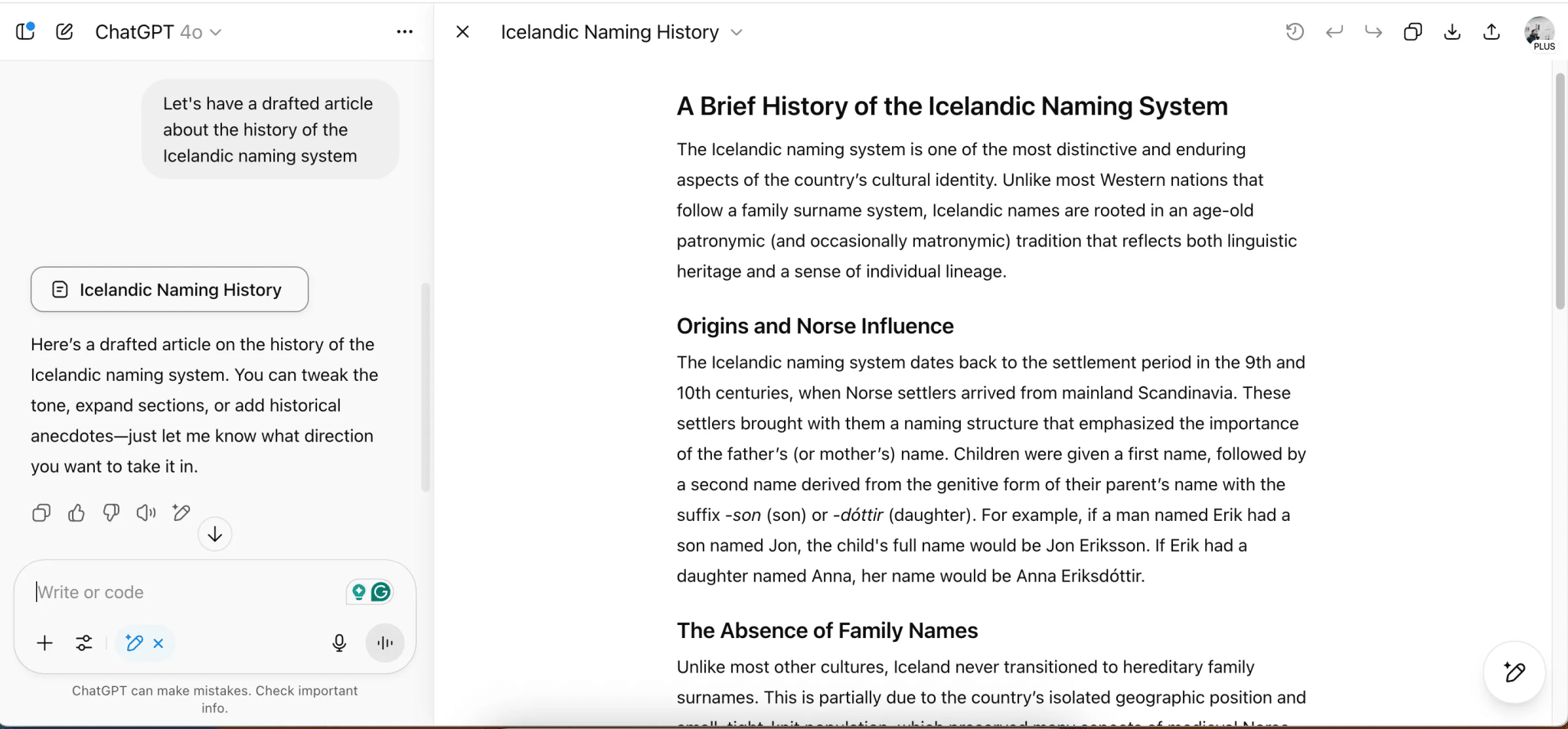 Writing an Article in ChatGPT Canvas