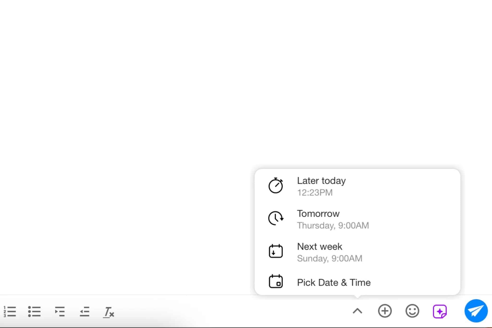 Schedule an email in the Spike app