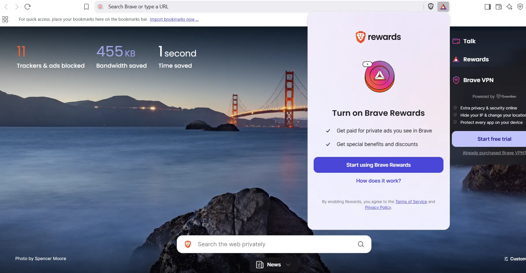 Turning ON Brave Rewards
