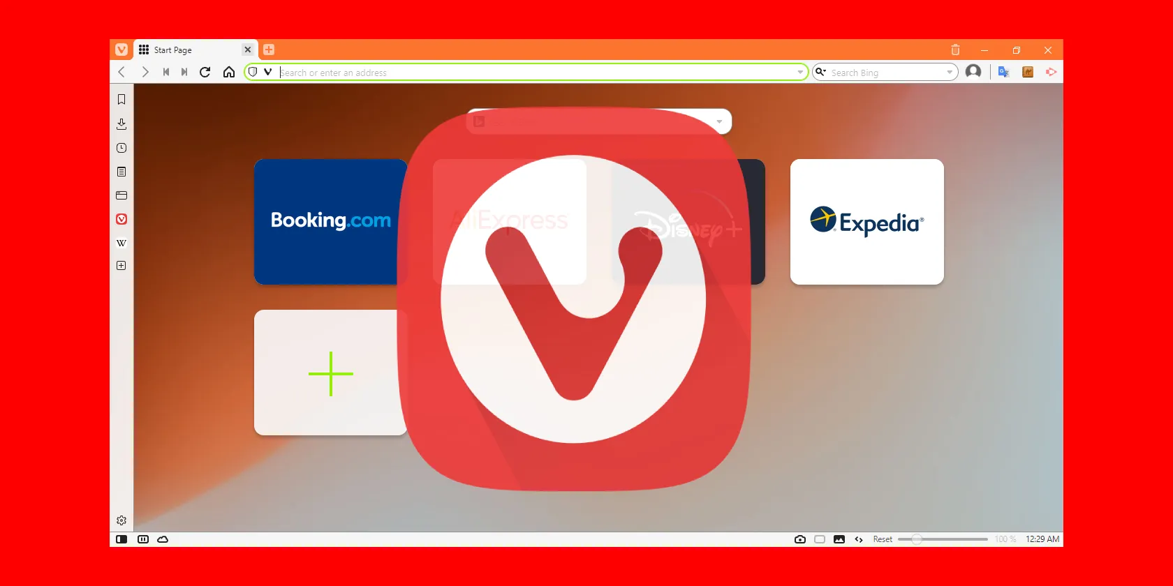 vivaldi screenshot with logo
