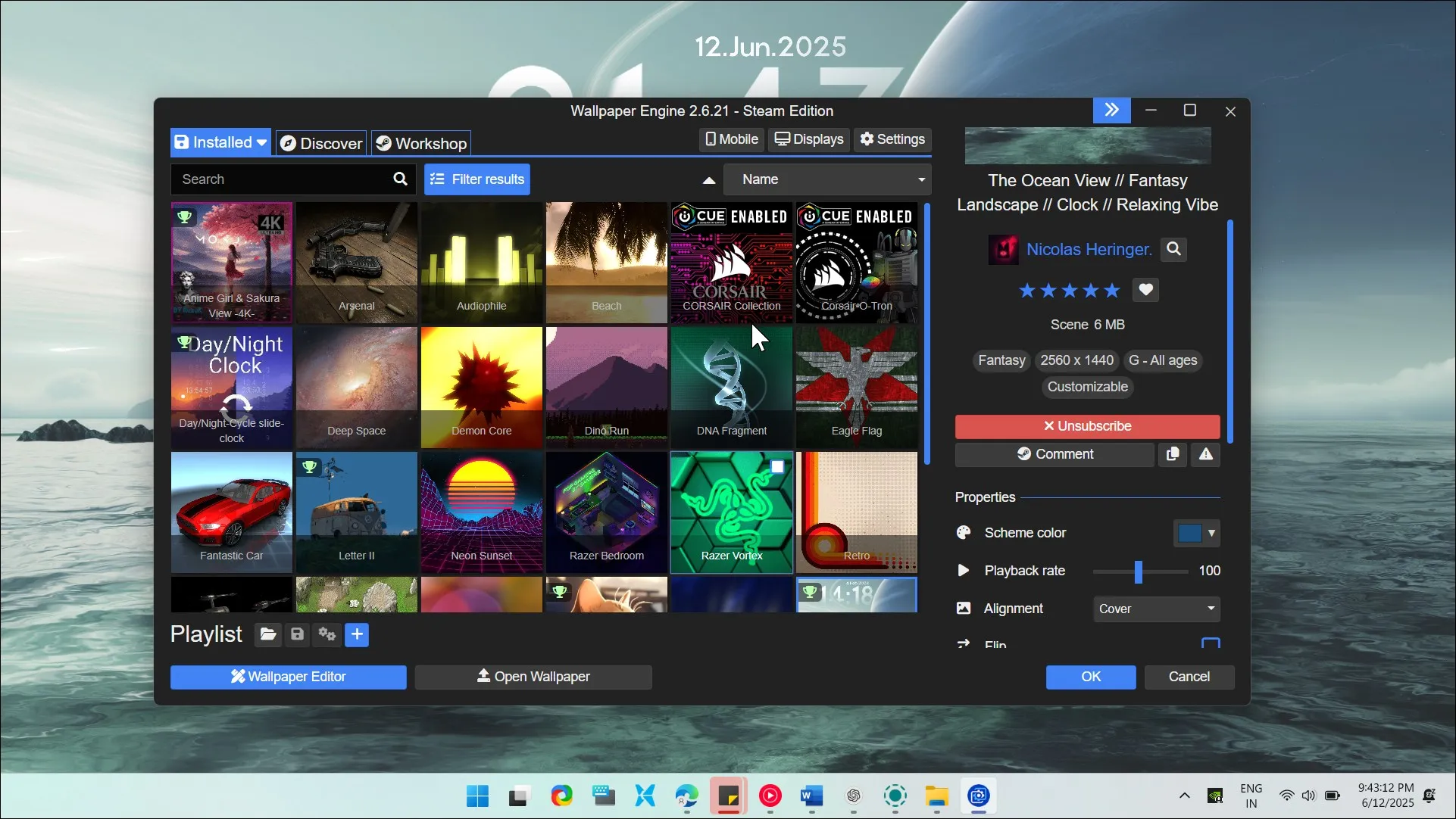 Wallpaper Engine running on Windows 11 1