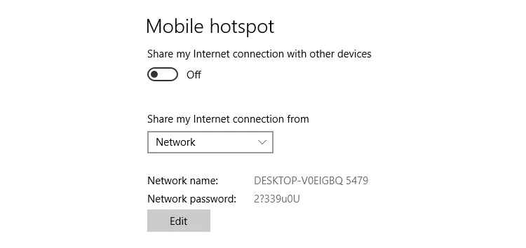 windows 10 create mobile hotspot