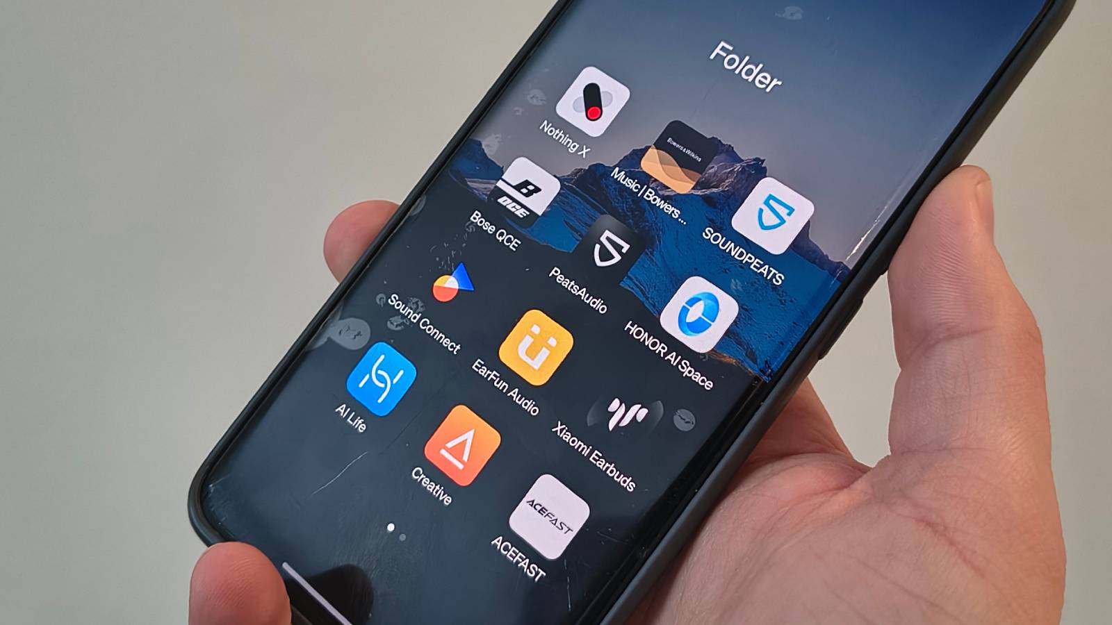قائمة تطبيقات الصوت على هاتف Realme.