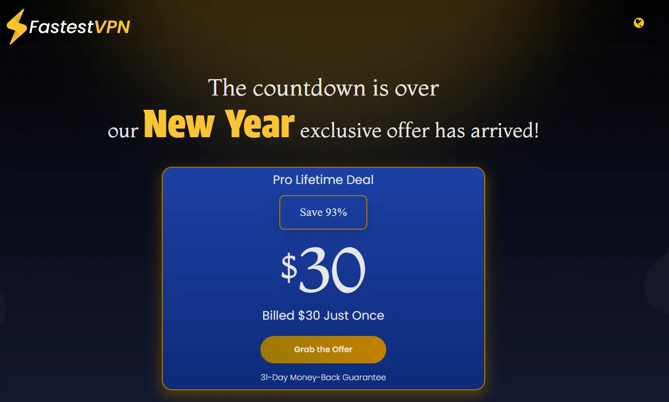 عرض Fastest VPN مدى الحياة