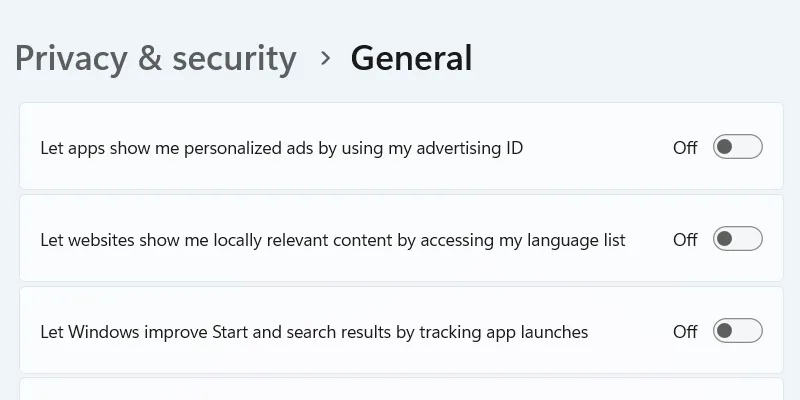 تعطيل معرّف الإعلان على نظام Windows.