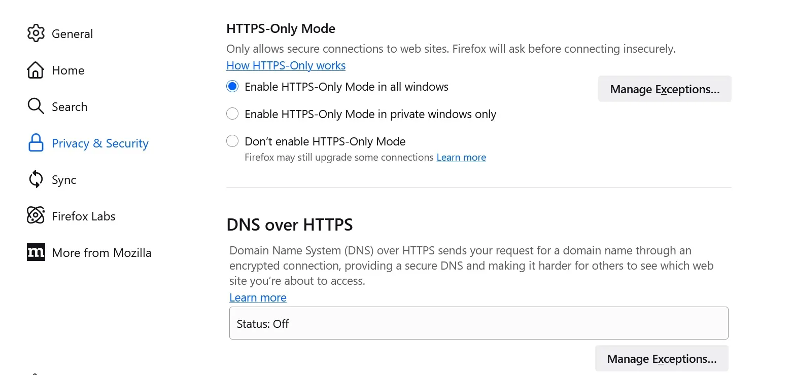 enable https only mode in firefox.