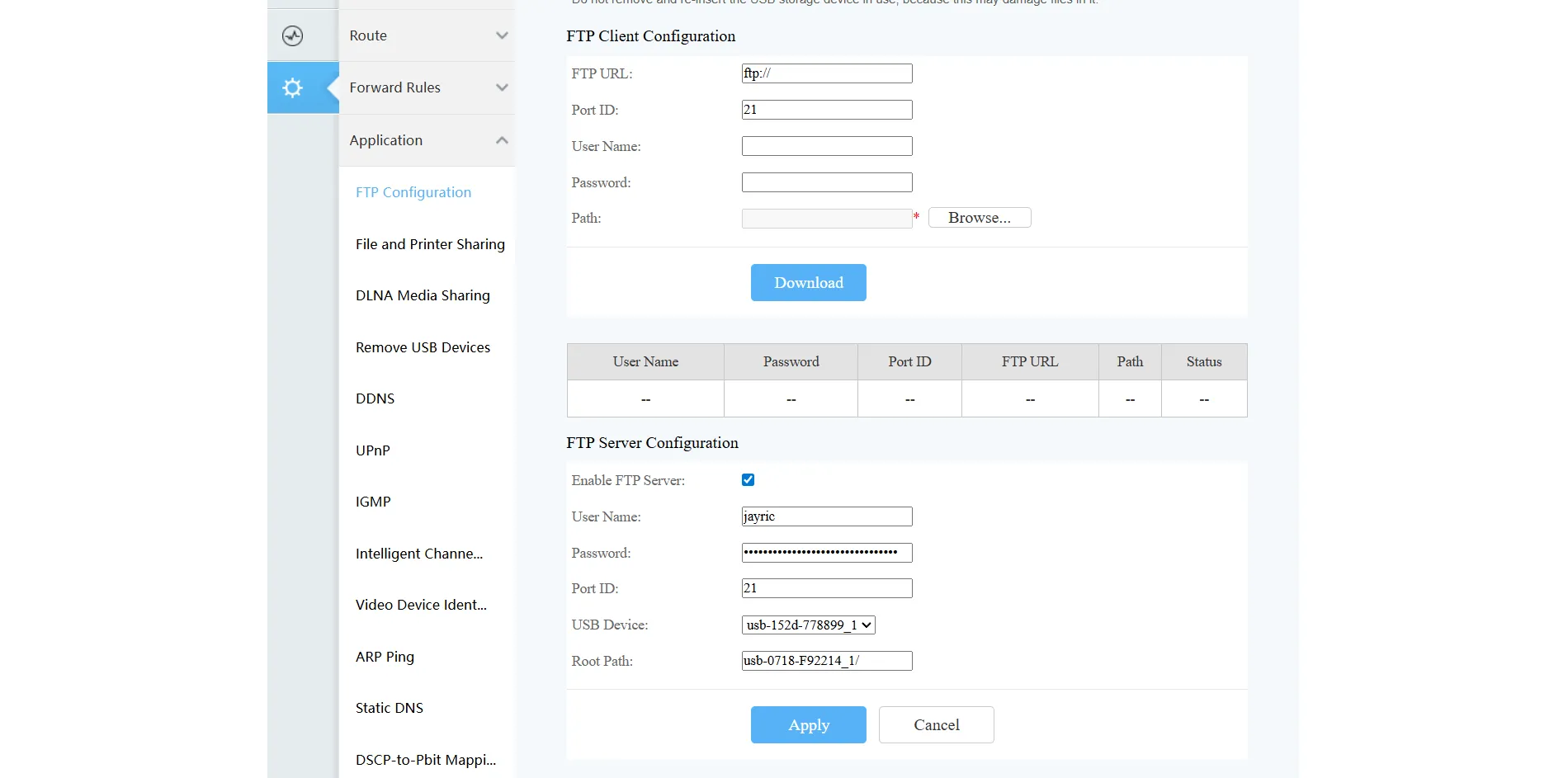 Configure FTP server